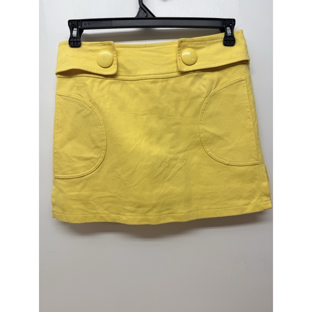 Boston Proper Yellow Textured Skort Women Sz 6 Preppy Resort Golf Mini Skirt #24